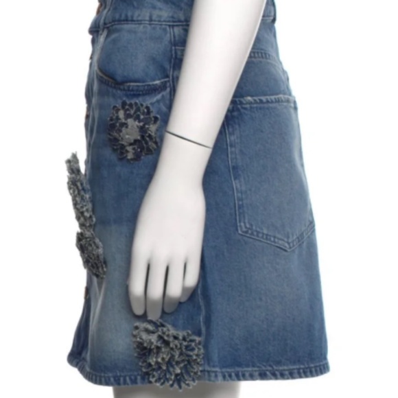 Triarchy  DENIM SKIRT WITH Floral accents - Picture 2 of 3